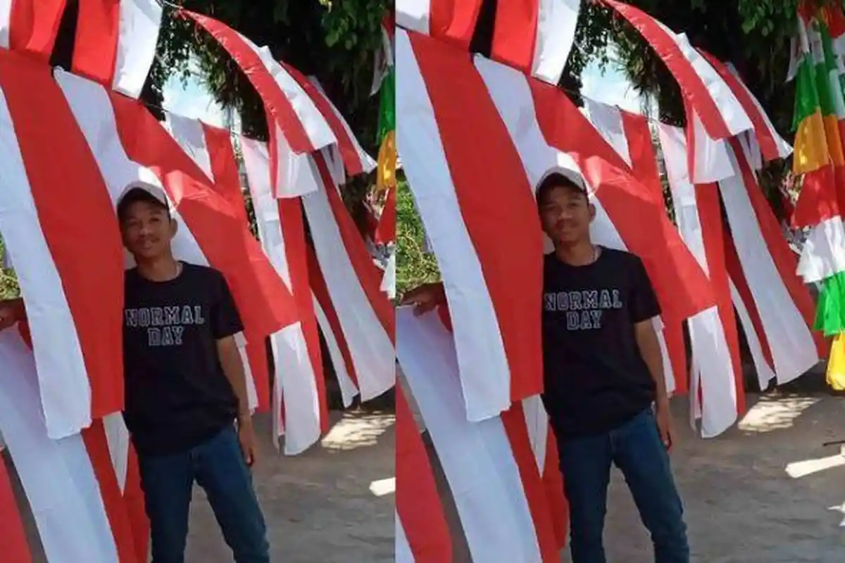 SOSOK Vega, Penjual Bendera asal Palembang Rela Berhenti Sekolah Demi Cari Nafkah ke Belitung