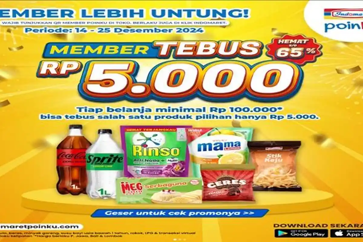 Promo Indomaret Member Lebih Untung, Hemat 65 Persen Tebus Rp 5.000 Mama Lemon, Ceres, Stik Keju