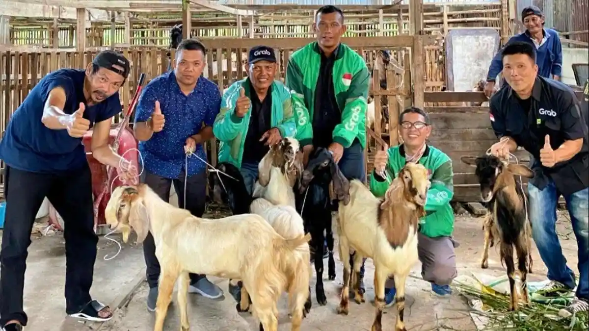 Mitra Aktif di Pekanbaru Terima Hewan Kurban dari Grab di Momen Idul Adha