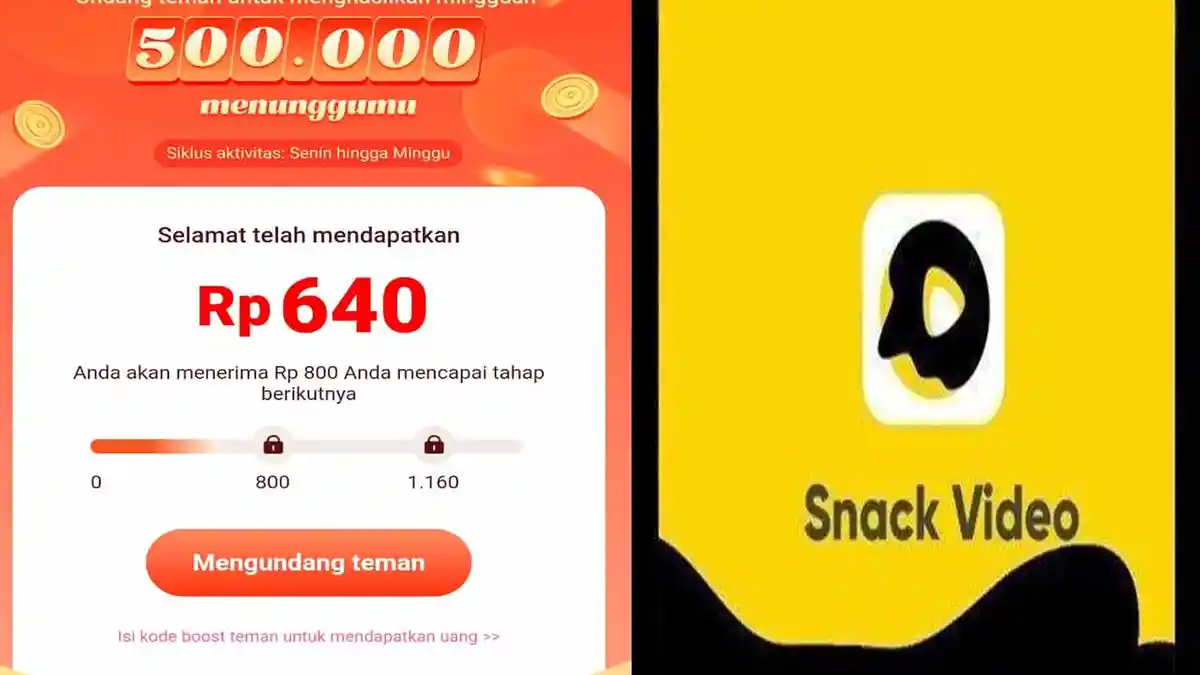 Event Terbaru Snack Video Hasilkan Uang Bersama Dapat Rp 500.000 ke Saldo Dana