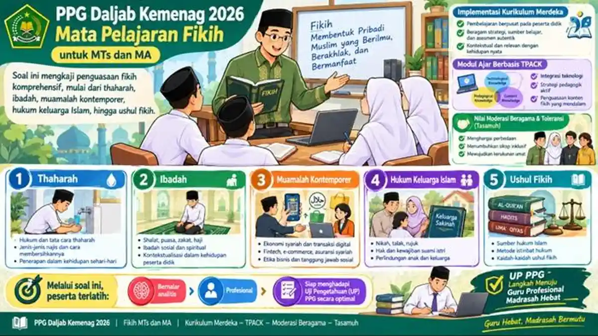 40 Soal PPG Daljab Kemenag 2026 Guru Fikih MTs dan MA, Dilengkapi Kunci ...