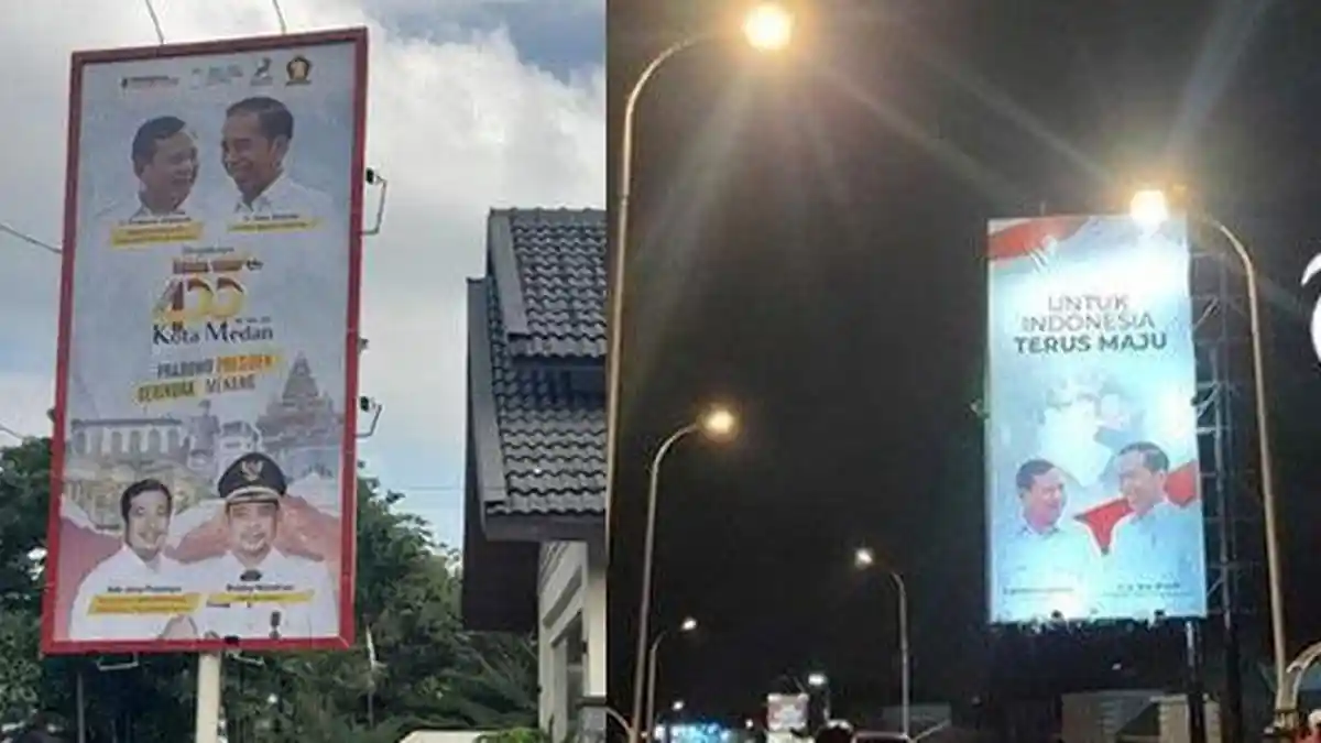Baliho Jokowi Prabowo Makin Gencar Dipasang Sampai Bikin PDIP Panas, Jokowi : Ya Gimana Ya ?