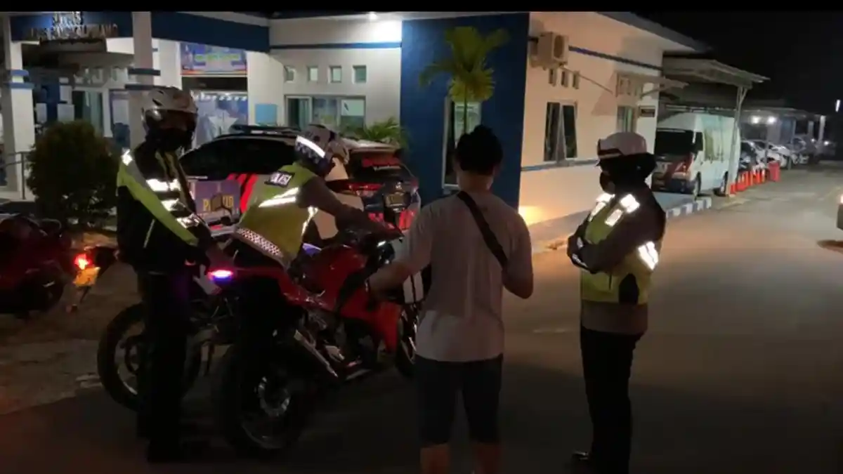 Pengendara Motor Knalpot Brong di Pangkalpinang Ditilang, Tujuh Motor Disita