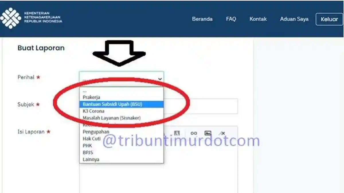 BSU/BLT BPJS Ketenagakerjaan Belum Cair ke BRI-BCA? Lapor Kemnaker di https://bantuan.kemnaker.go.id