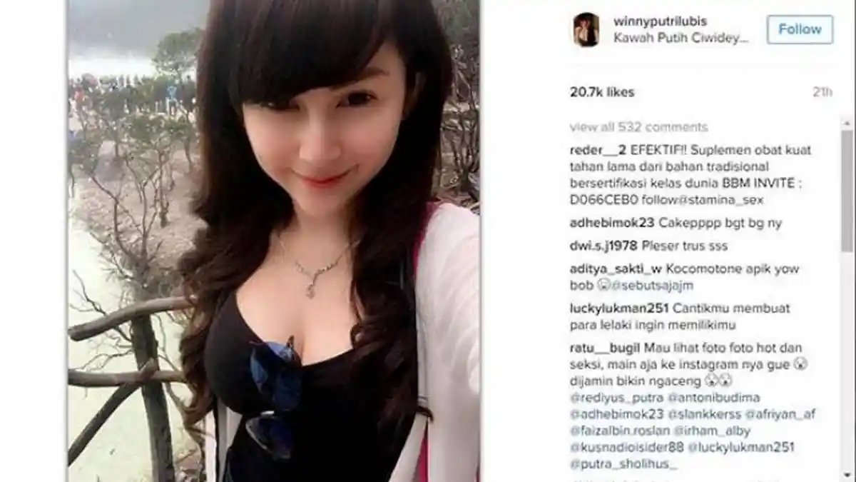 Begini Mulusnya Winny Putri Lubis, Selebgram yang Doyan Pamer Belahan