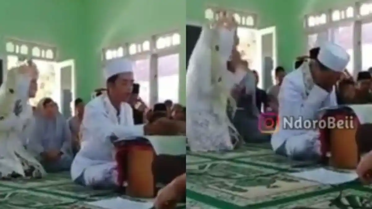 Pengantin Wanita Ini Hampir Loncat karena Girang Pasangannya Lancar Baca Ijab Qabul