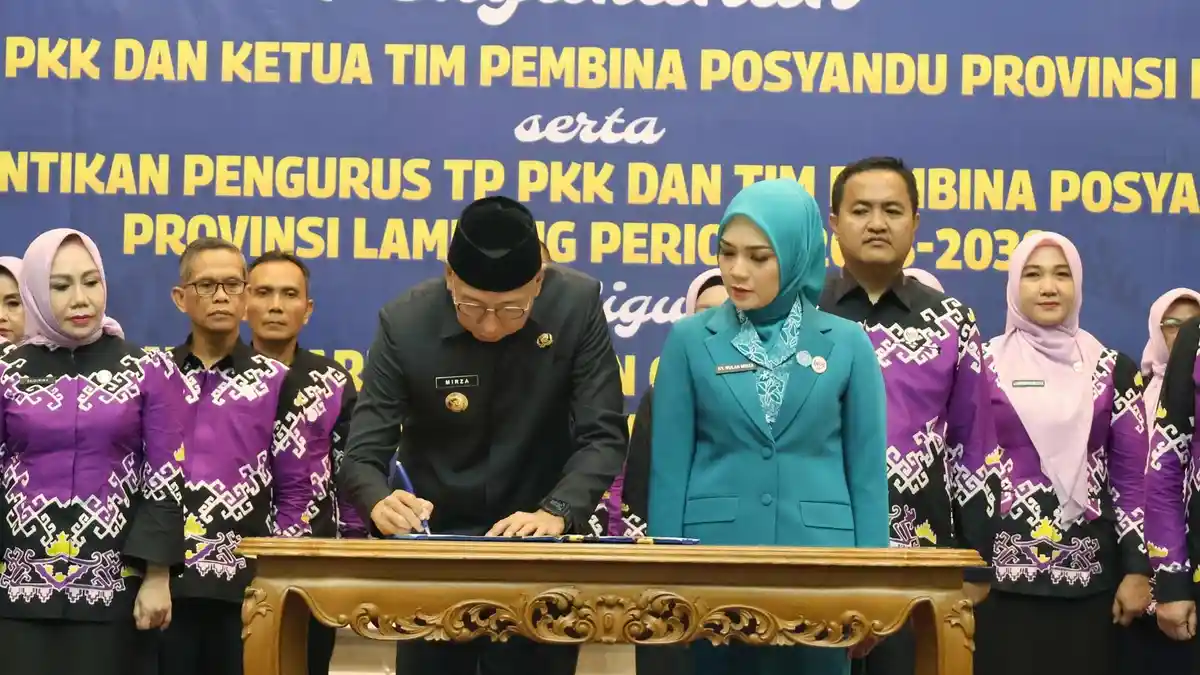 Gubernur Mirza Lantik Pengurus TP PKK dan Tim Pembina Posyandu Provinsi Lampung