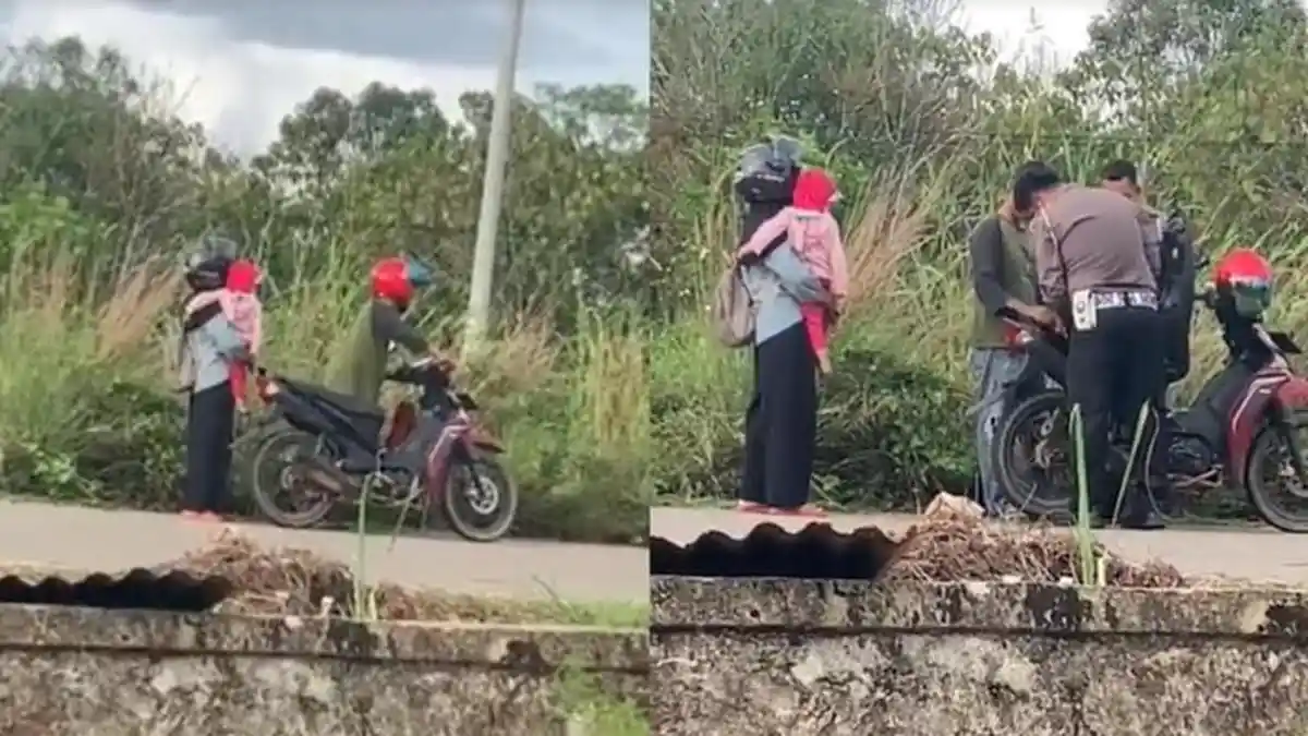 Keren, Polisi Ini Belikan Bensin pada Pengendara Motor Mogok, Netter: masih Ada Polisi Baik