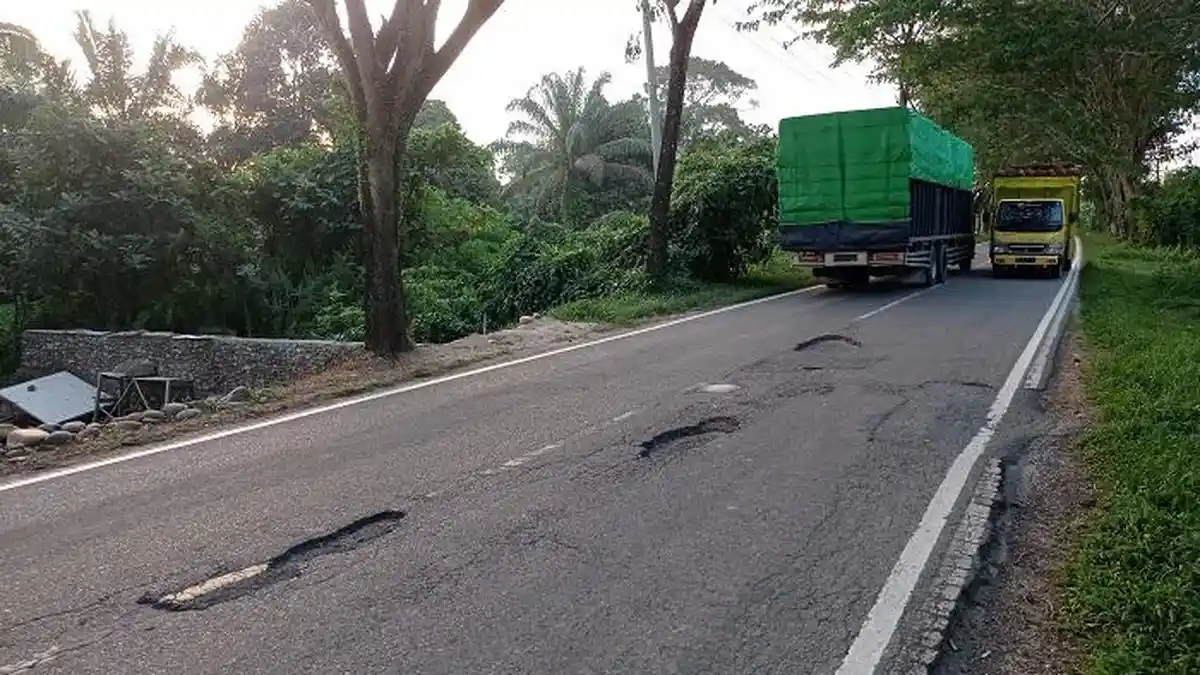 Jelang Mudik Lebaran 2023, Jalinsum Muratara Banyak Lubang di Sela-sela Jalan Mulus