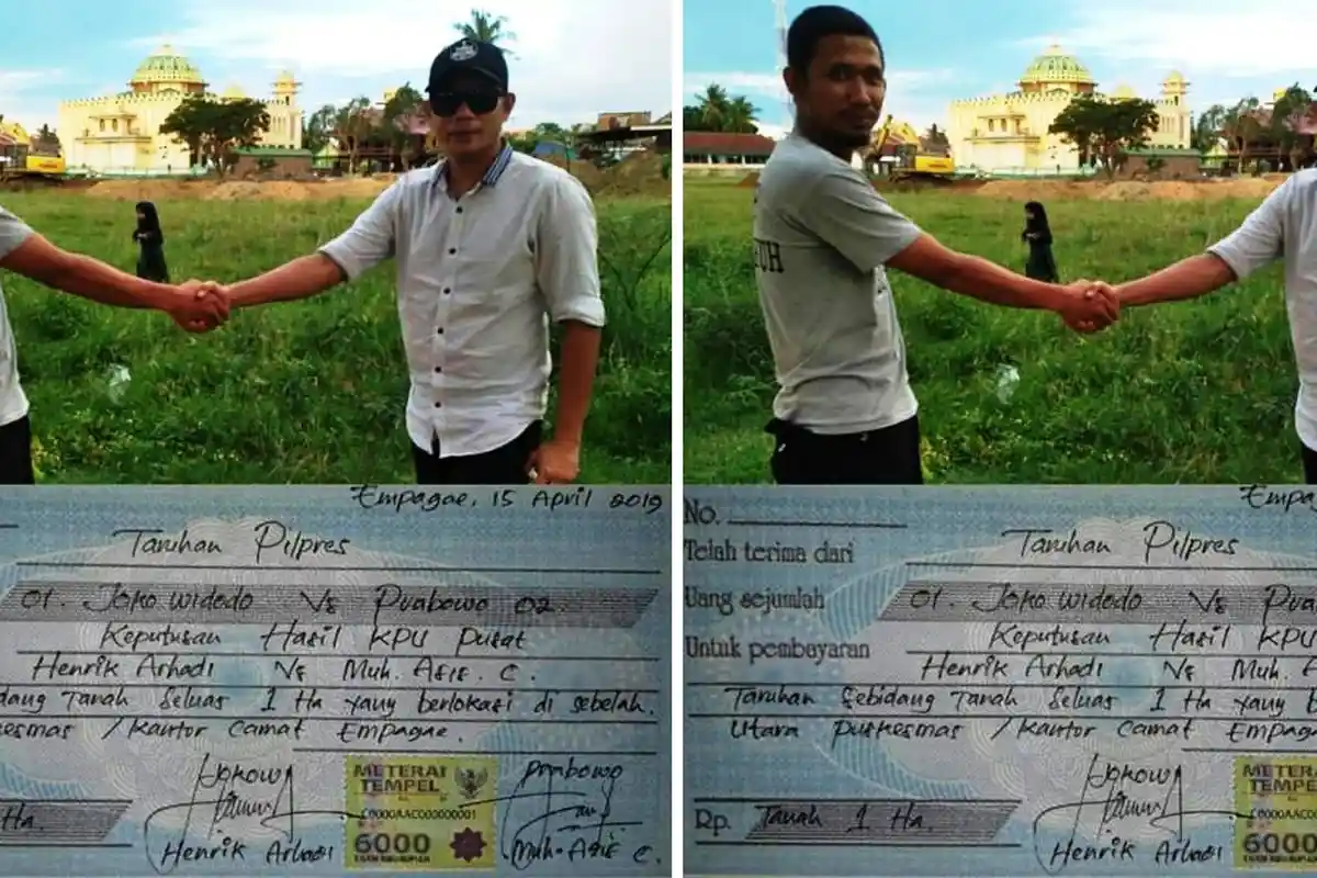 Viral Pendukung Jokowi dan Prabowo di Sidrap Taruhan 1 Hektar Tanah, Ternyata Ini Maksudnya