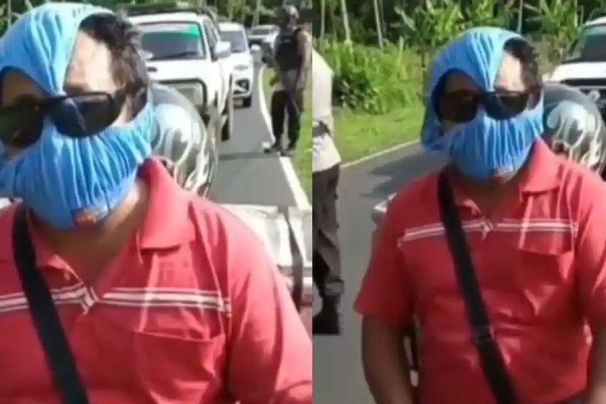 VIRAL! Pengendara Pakai Celana Dalam & Kacamata Jadi Masker, Polisi Dibuat Tertawa Tak Berkutik