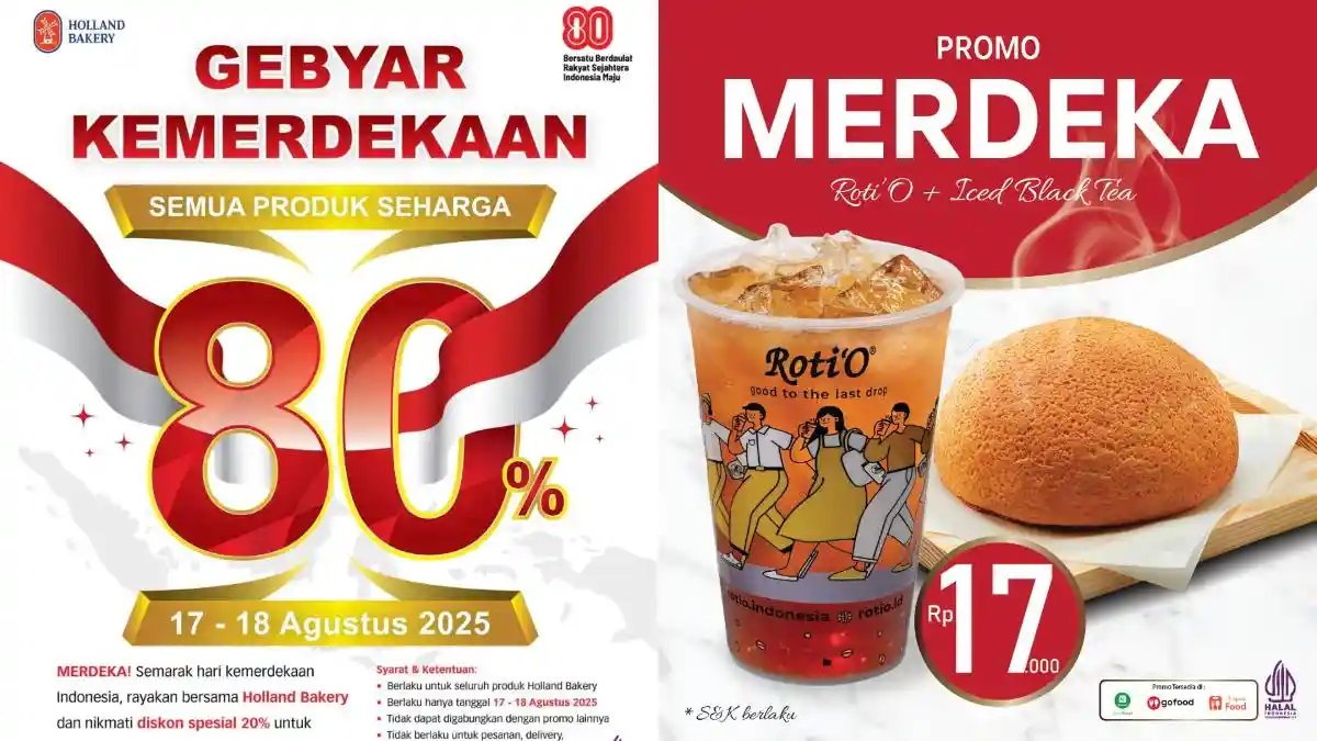 Deretan Promo Kemerdekaan RI Ke-80, Holland Bakery Diskon 20 Persen, 1 ...