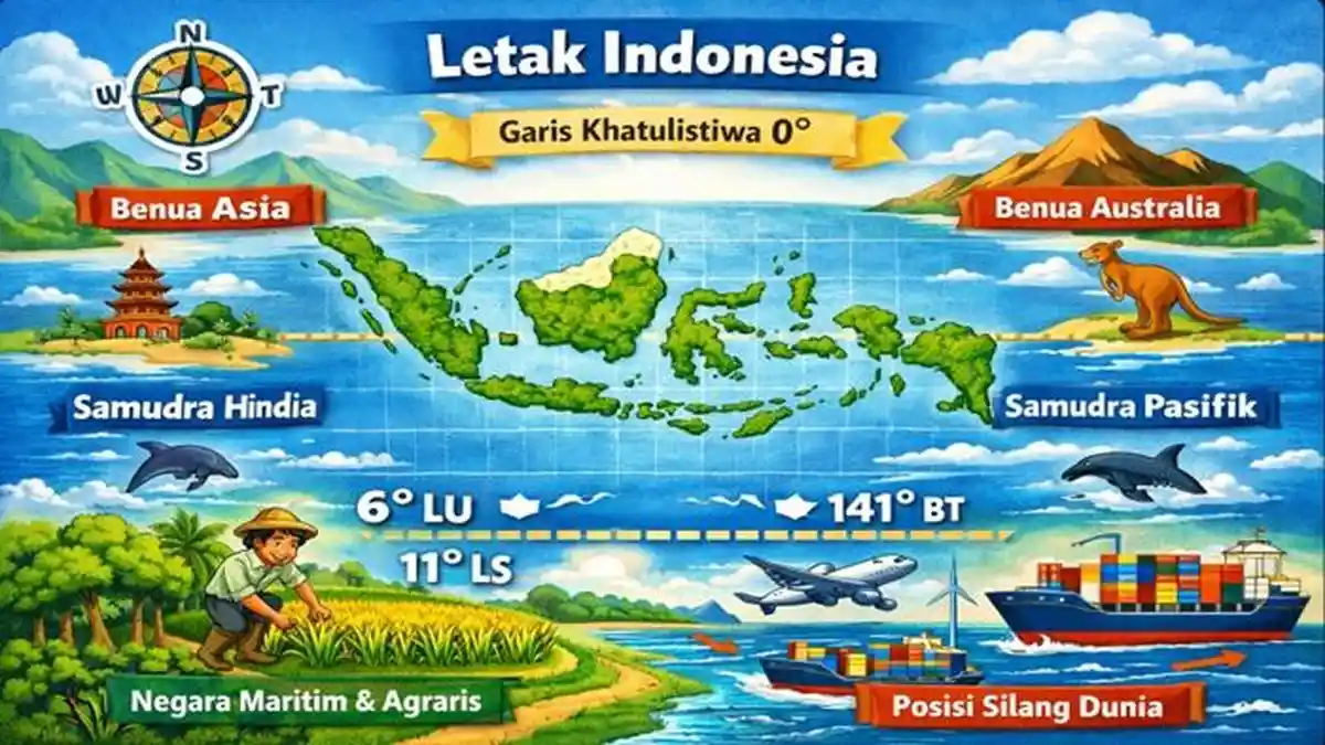 Ringkasan Materi dan Contoh Soal HOTS IPAS Kelas 5 SD Materi Bab 1 Di mana Indonesia Berada? - Sripoku.com