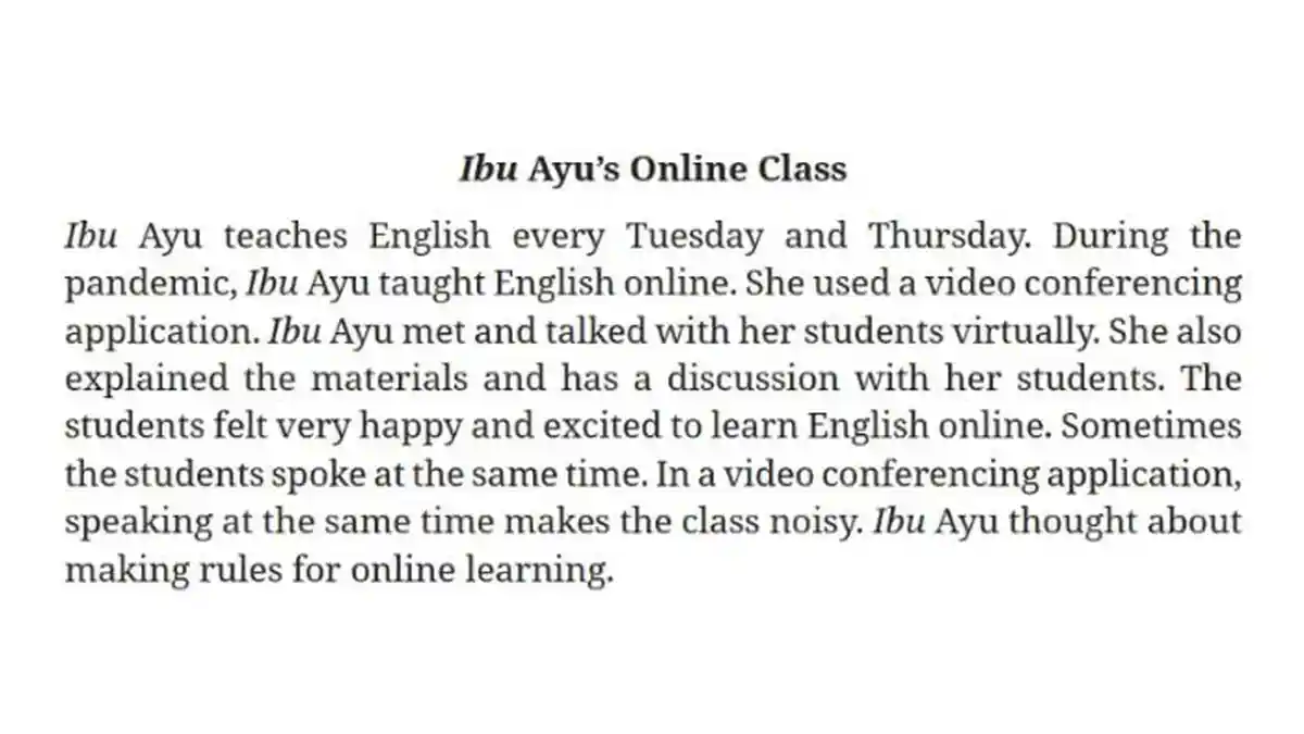 Kunci Jawaban Bahasa Inggris Kelas 7, Do You Think Ibu Ayu Needs to Make Online Learning Rules . .