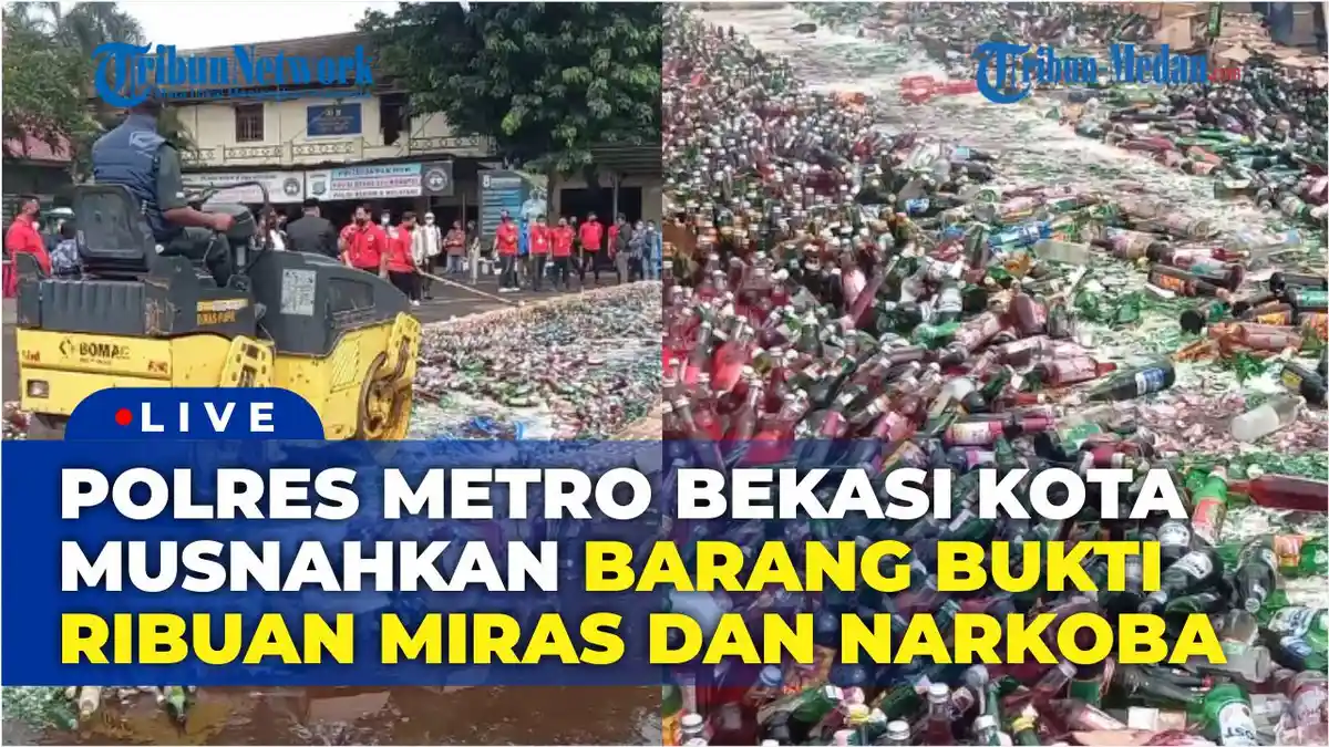 Jelang Ramadan, Polres Metro Bekasi Kota Musnahkan Ribuan Miras Berbagai Merek dan Narkoba