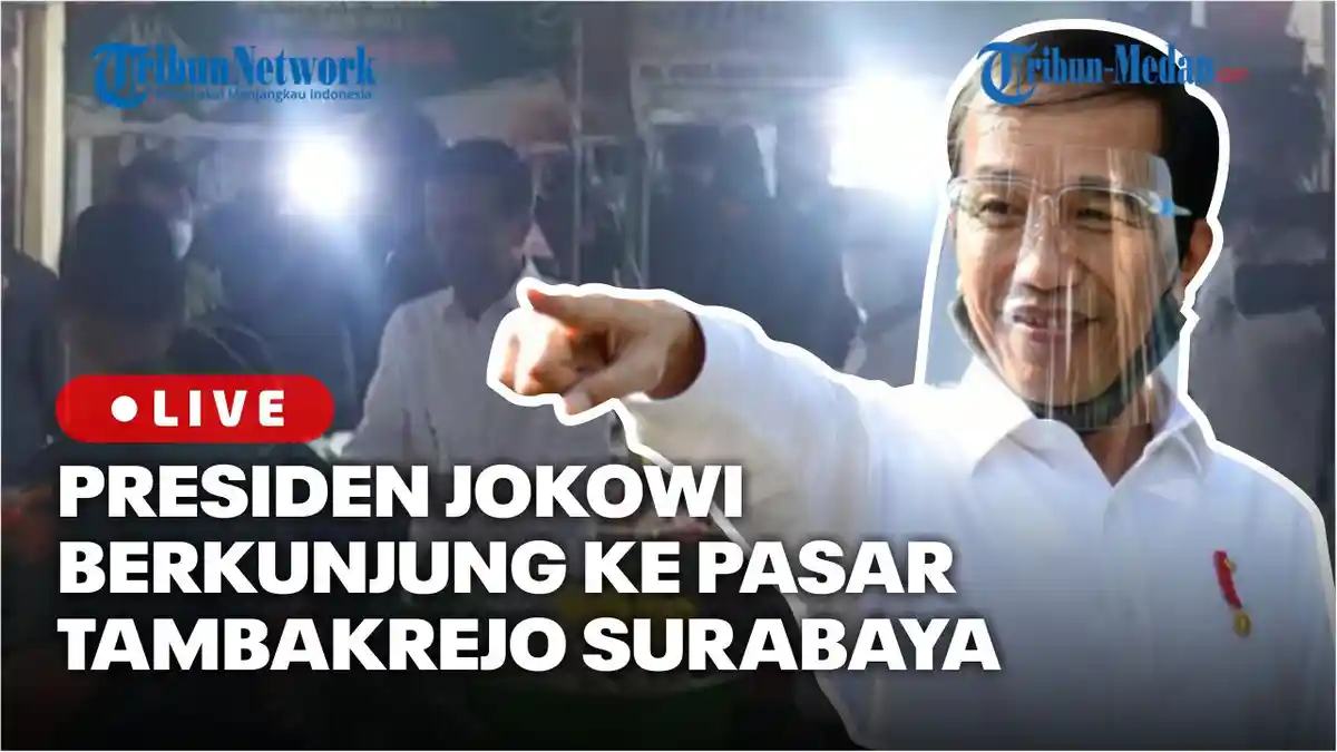 Presiden Jokowi Berkunjung ke Pasar Tambakrejo Surabaya, Berikan Bantuan ke Pedagang dan Warga