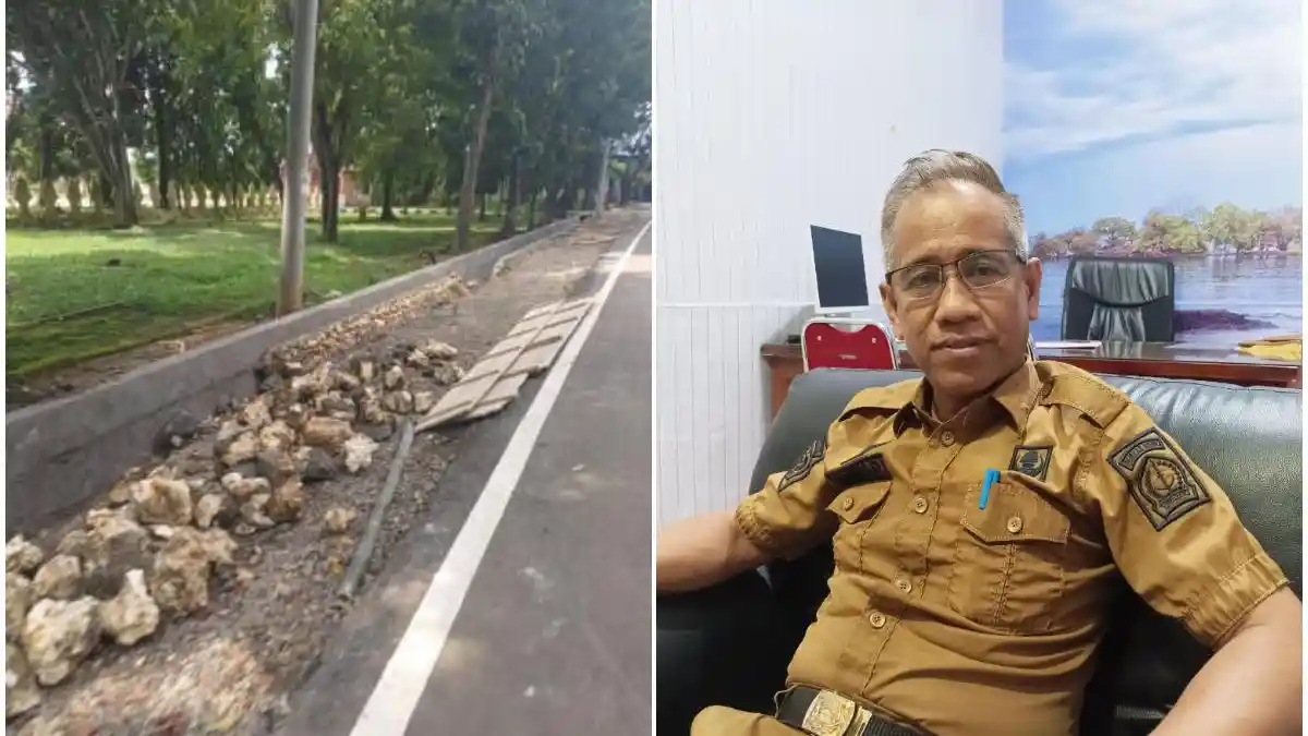 Belum Sepekan Usai Diperbaiki, Talud Rp13,5 Miliar Depan Kantor DPRD Bone Ambruk