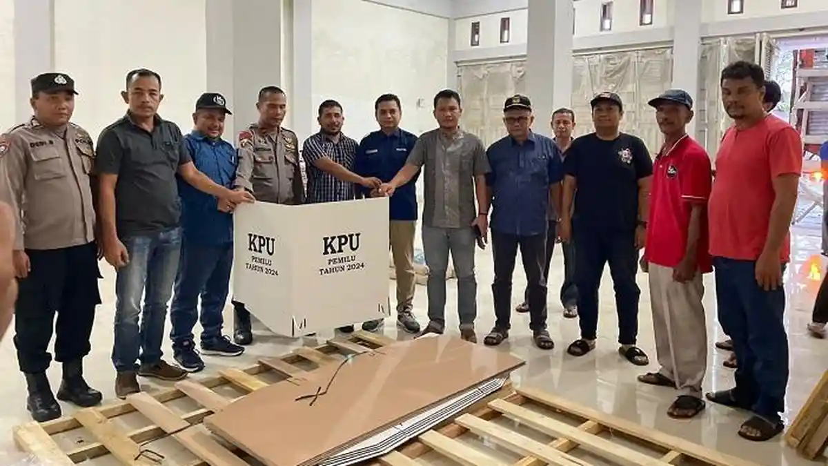 KIP Nagan Raya Terima 2.204 Lembar Bilik Suara Logistik Pemilu 2024