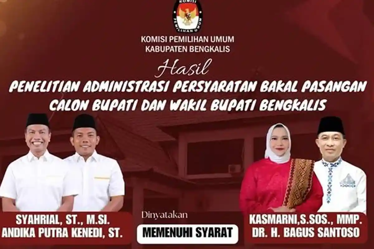 Ketahui, Berikut Visi Misi Dua Bapaslon yang Mencalonkan Diri di Pilkada Bengkalis 2024