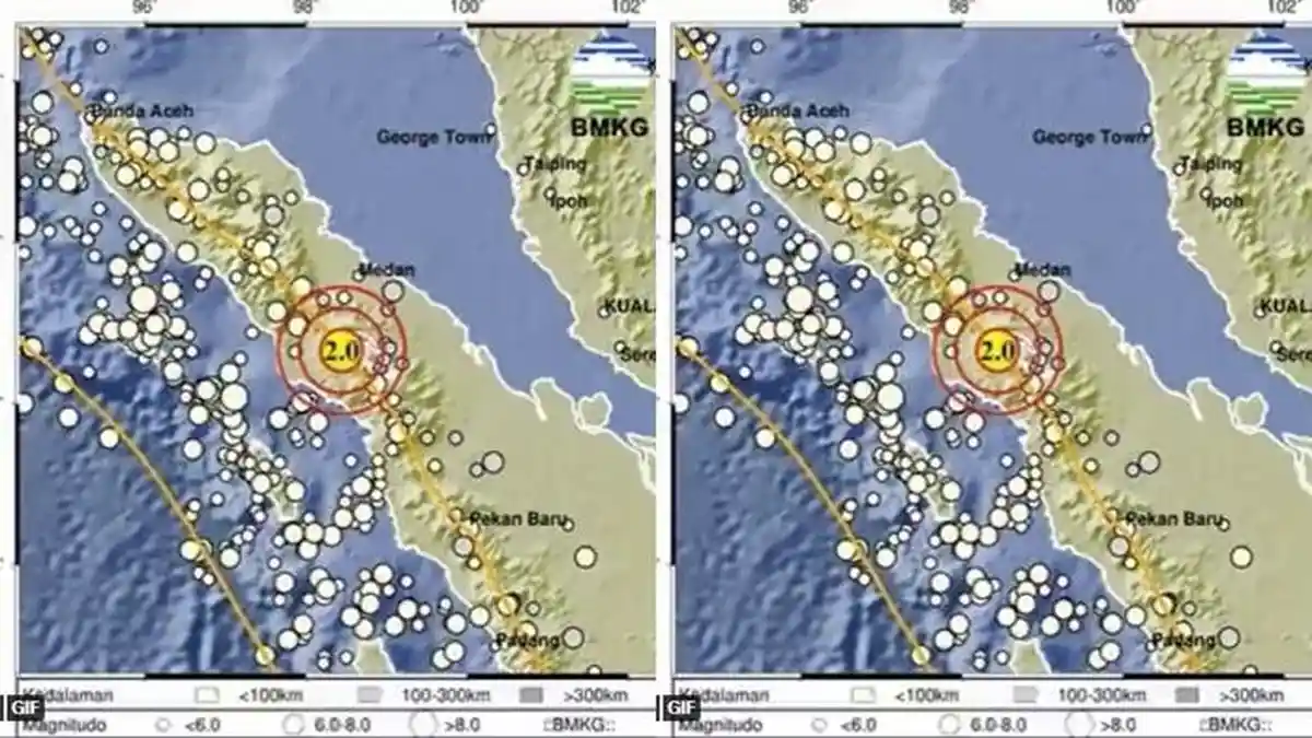 Info Gempa Hari ini Selasa, 4 April, Magnitudo 2.0 di Kabupaten Dairi, Sumatera Utara
