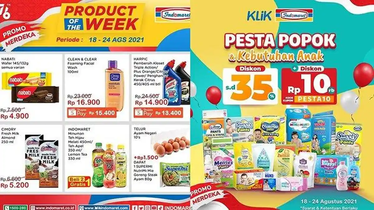 Promo Indomaret Minggu Ini 24 Agustus 2021: Ada Diskon Popok Bayi, Susu Dancow hingga Minyak Goreng!