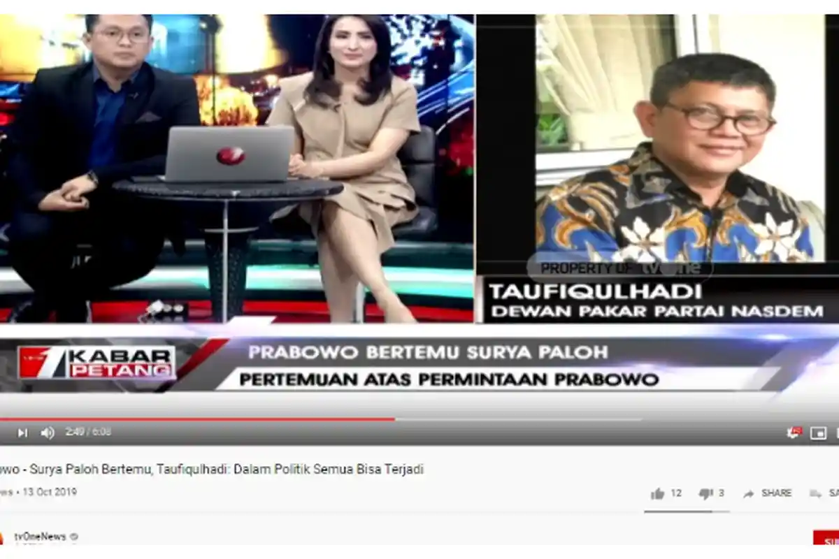Prabowo dan Surya Paloh akan Bertemu Malam Ini, Politisi NasDem Bantah Ada Pembicaraan Kabinet