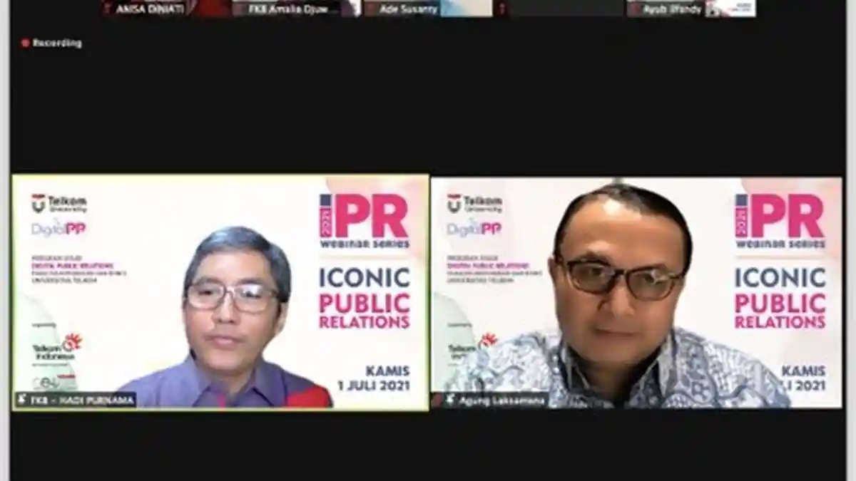 Prodi Digital Public Relations Telkom University Gelar ICONIC Public Relations Webinar Series