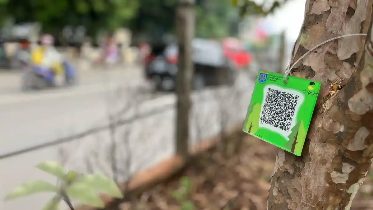 Pohon Dipasangi Barcode di Depok, Warga : Pernah Lihat Tapi Enggak Tahu Fungsinya