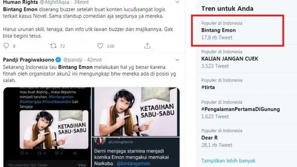 Tuduhan Bintang Emon Kuat Pakai Sabu, Jadi Trending di Twitter, Diduga Serangan Buzzer Nyinyir!