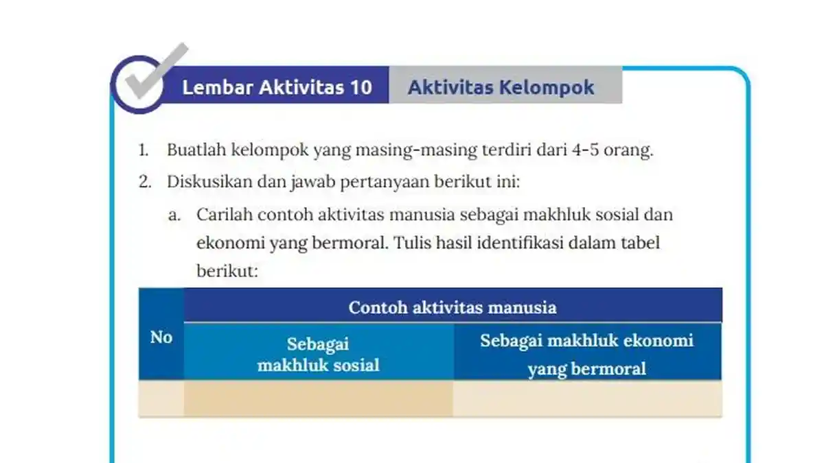 Jawaban Soal IPS Kelas 7 Semester 1 Halaman 29 30 Kurikulum Merdeka, Lembar Aktivitas 10