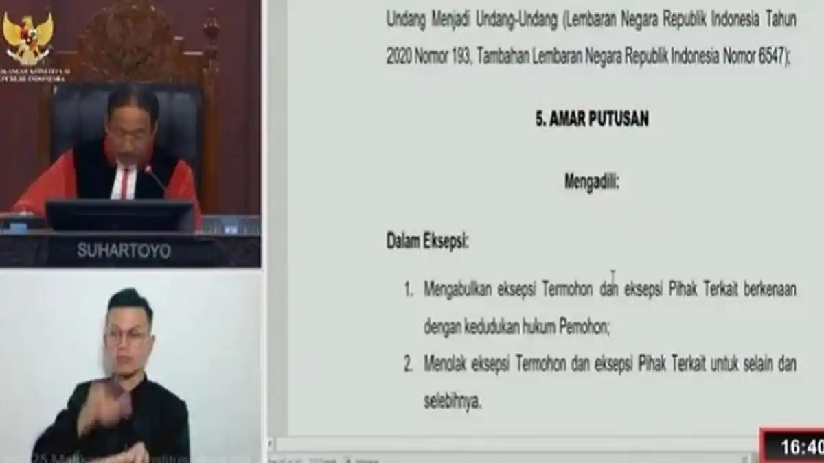 MK Tolak Perkara Pilkada Muna Sulawesi Tenggara, Hakim Kabulkan Eksepsi Pihak Termohon dan Terkait