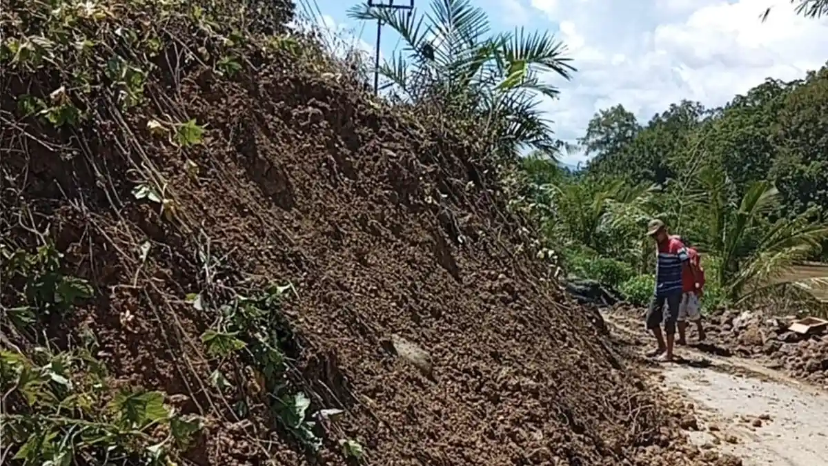 Hujan Deras Sebabkan Longsor di Jalan Lintas Kepahiang - Pagar Alam, Arus Lalulintas Tersendat