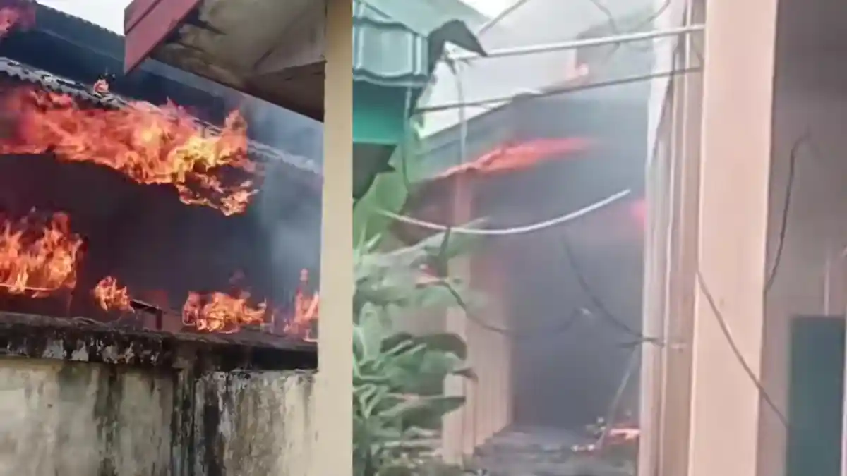 Api Melalap 3 Gedung SMK Dharma Bakti 2 di Kota Jambi