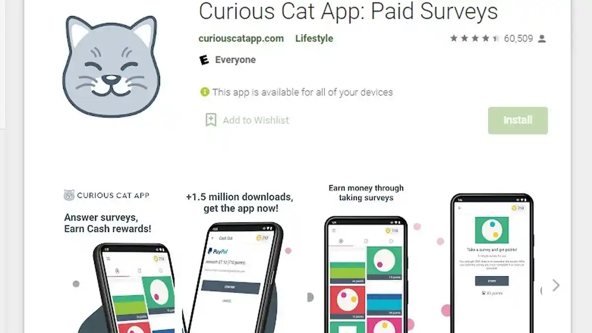 Cara Dapat Cuan dari Aplikasi Penghasil Uang Curious Cat App, Sudah Terbukti Membayar