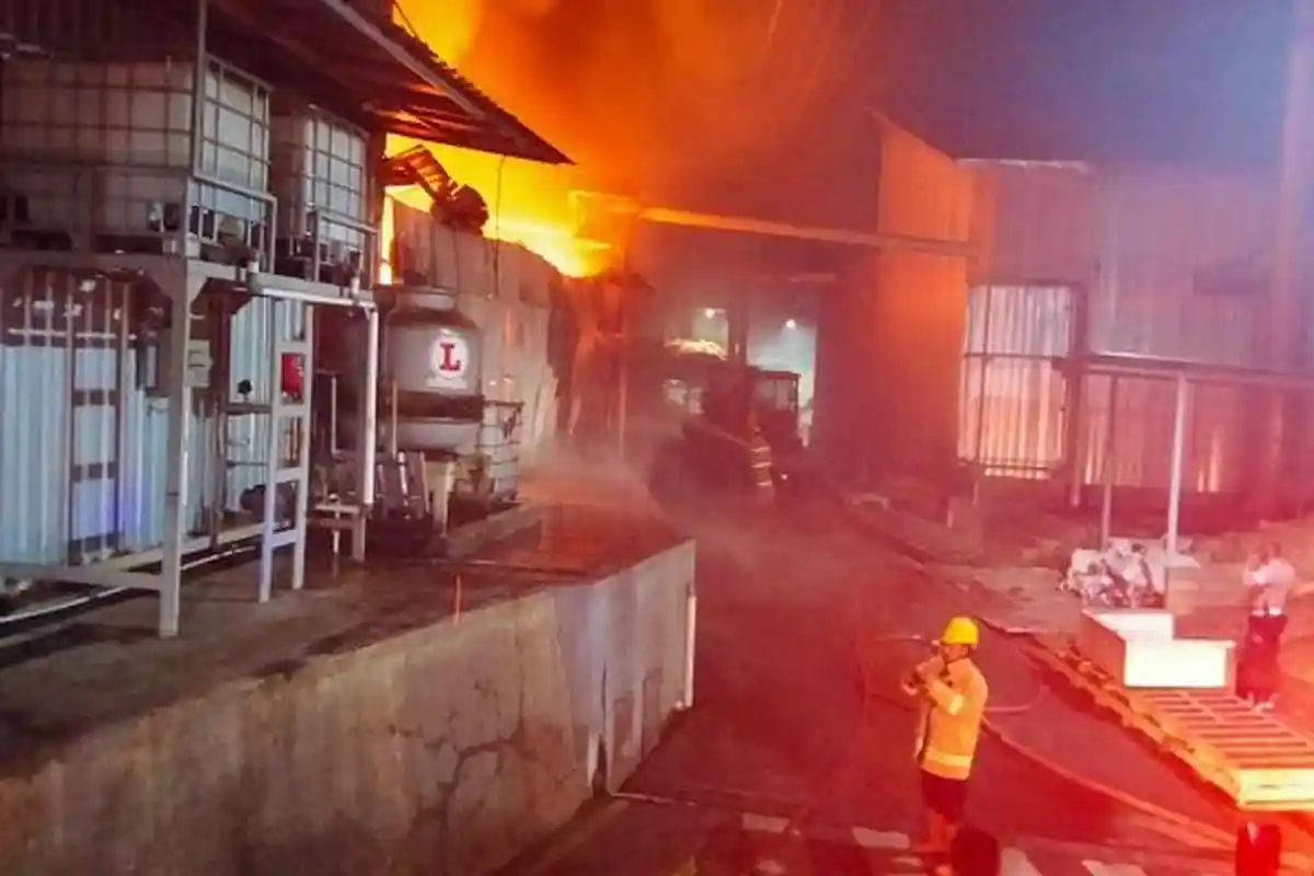 Pabrik di Wonorejo Wonosobo Terbakar, Api Diduga dari Percikan Las yang Menyambar Serbuk Kayu