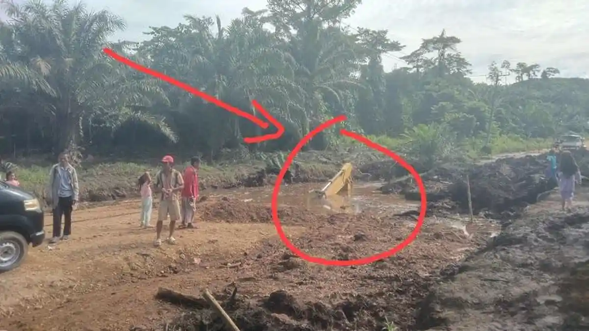 Jalan Penghubung Saloadak Tommo Mamuju Tengah Amblas, Aktivitas Warga Lumpuh Total