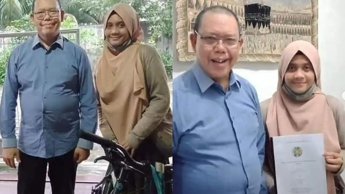 Viral Mahasiswi Antar Tugas Kuliah ke Rumah Dosen Naik Sepeda, Begini Kisahnya