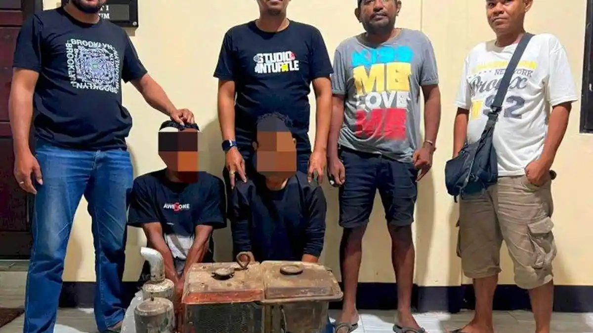 Polisi Bekuk 2 Terduga Pelaku Pencurian Mesin Traktor di Kupang