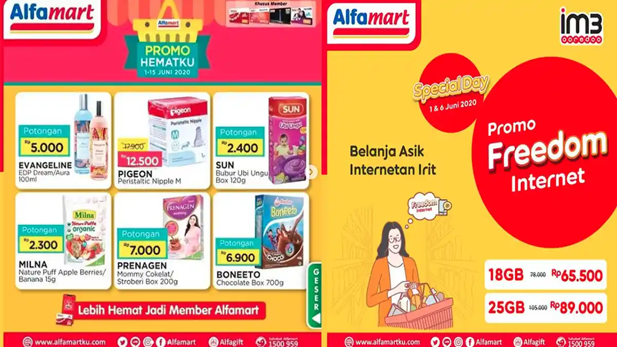 KATALOG PROMO ALFAMART Terupdate Senin 1 Juni Hemat Susu hingga Minuman, Ada Promo Internet Indosat!