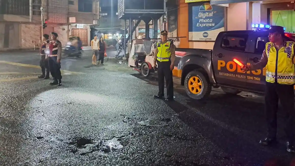 Jaga Kondusivitas di Malam Hari, Polres Tebingtinggi Laksanakan Patroli Dialogis