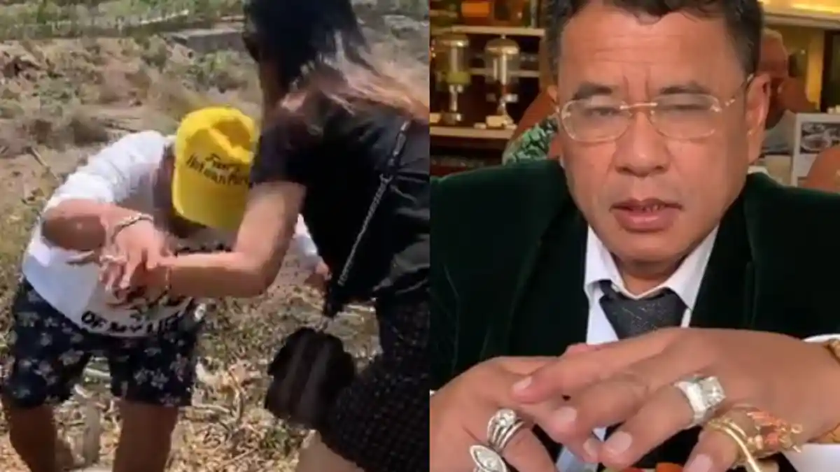 Detik-detik Hotman Paris Nyaris Terjungkal ke 'Semak-semak', Akhirnya Ditolong Cewek, Lihat Videonya