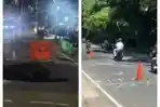 Jalan Ambles di Lenteng Agung Jaksel, Pengendara Kendaraan Bermotor Masih Dapat Melintas