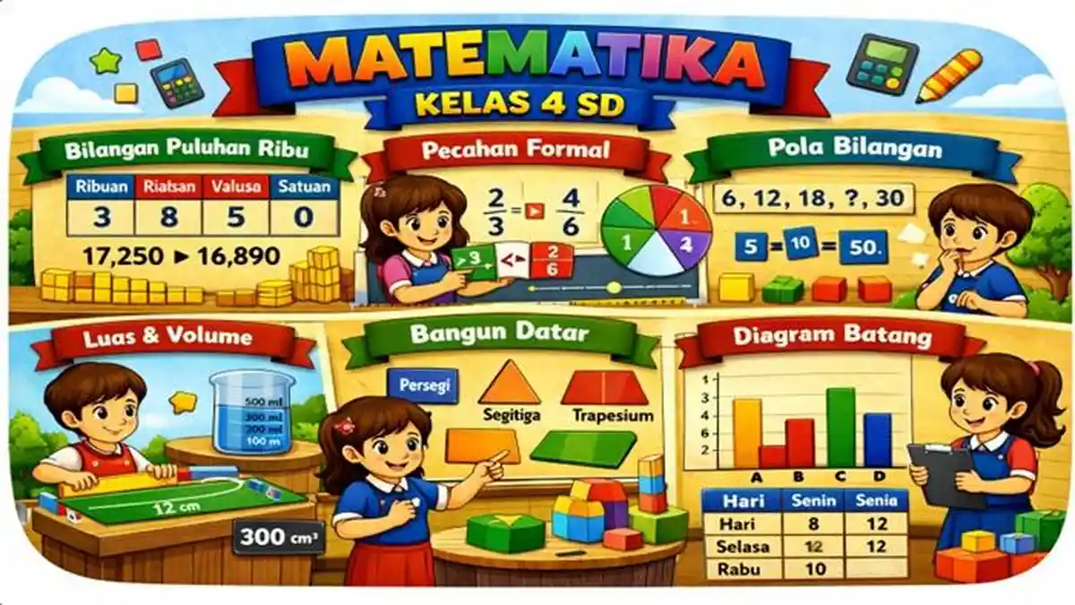Materi Matematika Kelas 4 SD Kurikulum Merdeka Semester 1 dan 2 Tahun Ajaran 2026/2027 - Sripoku.com