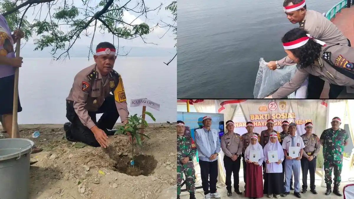 10.000 Benih Nila, Beasiswa, dan 5000 Pohon Produktif dari Polres Simalungun Untuk Warga Danau Toba