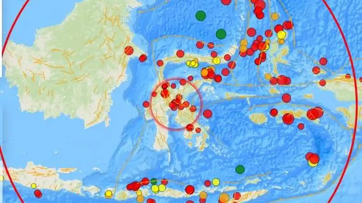 Gempa Bumi Terkini dengan SR 2,4 Menguncang Wilayah Sulawesi Tengah, Indonesia BMKG: Kedalaman 12Km