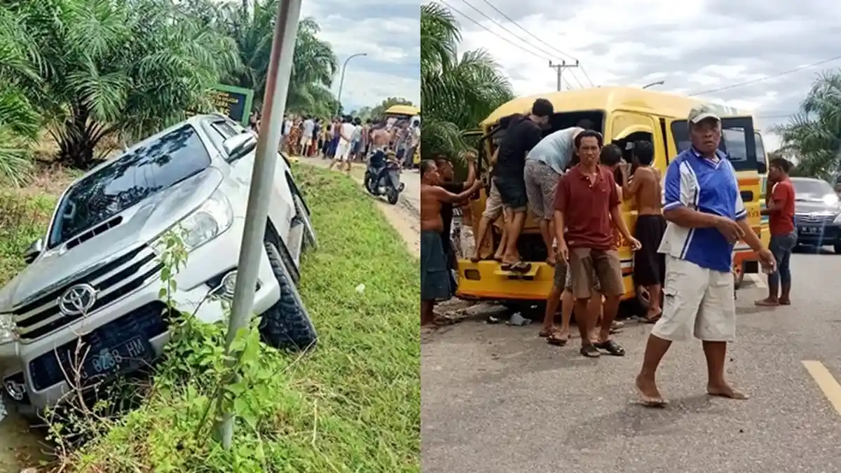 Kecelakaan di Jalinsum Muratara, Ada Minibus Vs Strada di Desa Embacang, Kaki Seorang Sopir Terjepit