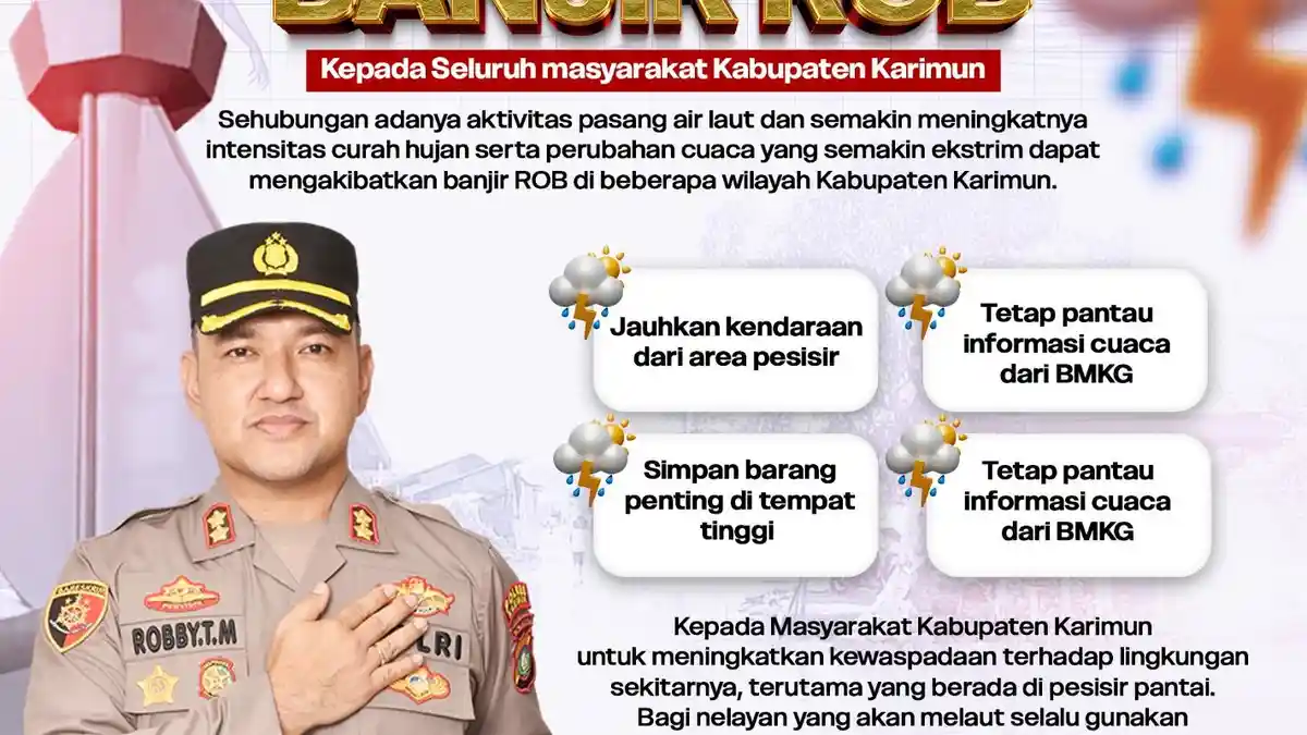 Polres Karimun Keluarkan Imbauan Waspada Banjir Rob, Ini Langkah yang Bisa Dilakukan Warga - Himbauan-Polres-Karimun.jpg