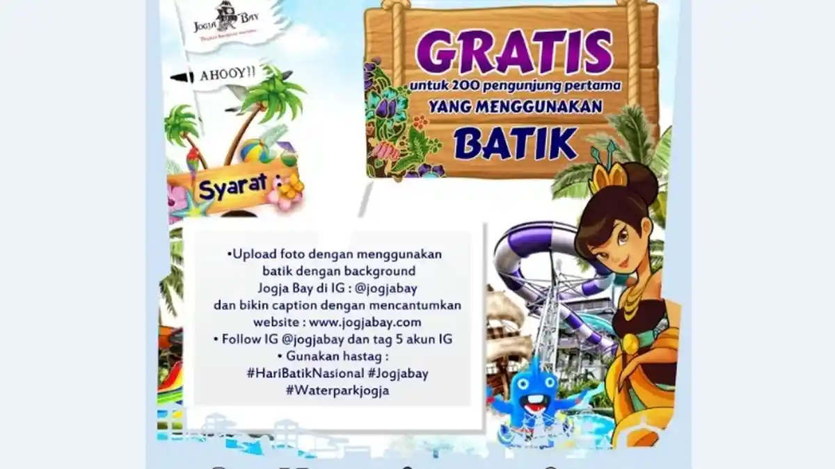 Peringati Hari Batik Nasional, Pengunjung yang Pakai Pakaian Batik Gratis Masuk Jogja Bay