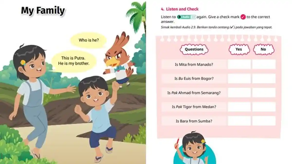 Kunci Jawaban Bahasa Inggris Kelas 3 SD Halaman 51 Kurikulum Merdeka Semester 1, Listen and Check