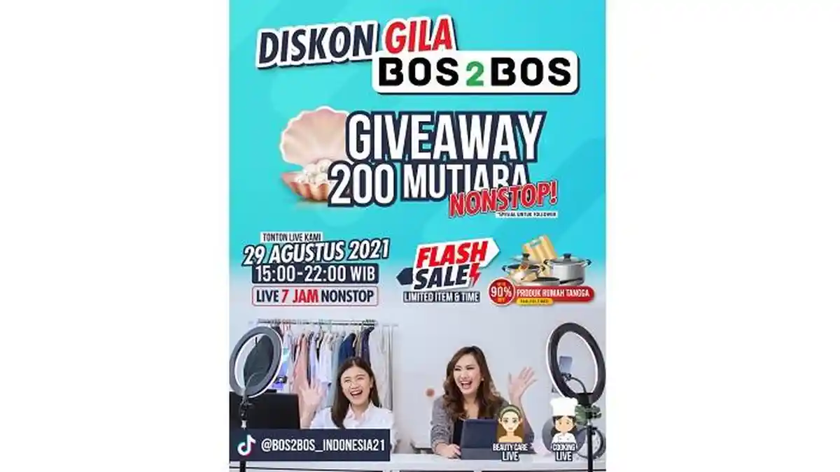Diskon Gila Bos2Bos, 7 Jam Livestream Shopping Harga Gila!